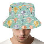 Retro Air Balloon Pattern Print Bucket Hat