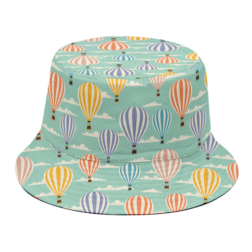 Retro Air Balloon Pattern Print Bucket Hat