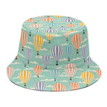 Retro Air Balloon Pattern Print Bucket Hat