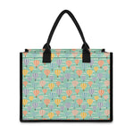 Retro Air Balloon Pattern Print Canvas Tote Bag