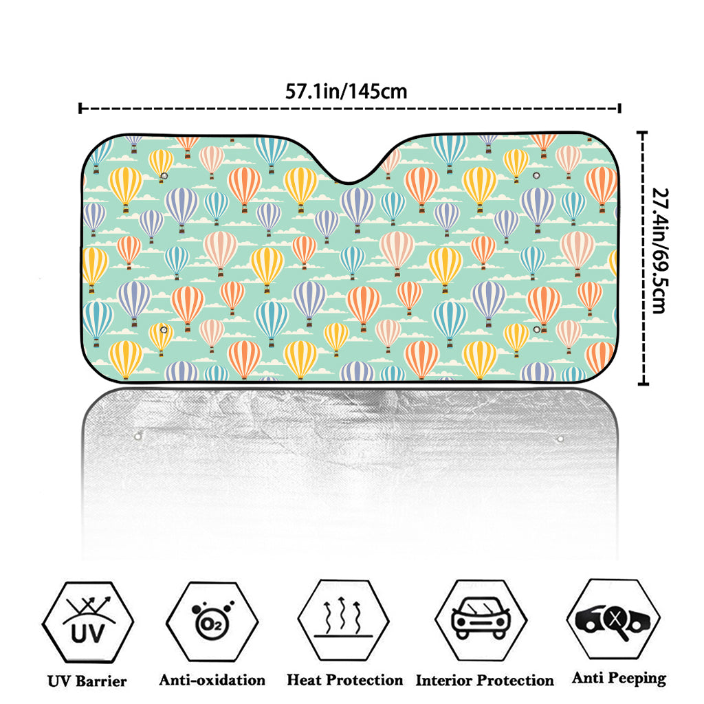 Retro Air Balloon Pattern Print Car Windshield Sun Shade