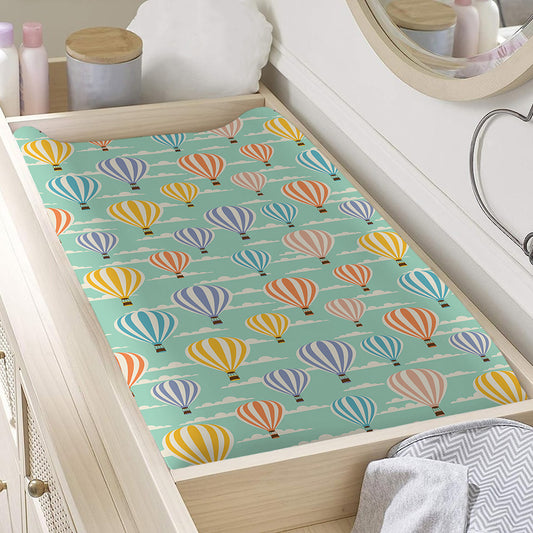 Retro Air Balloon Pattern Print Changing Pad Cover