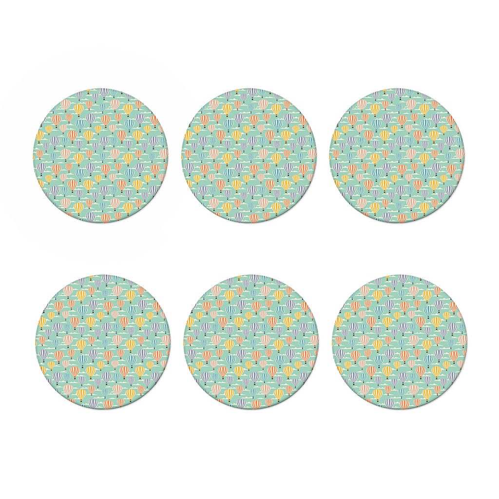Retro Air Balloon Pattern Print Coaster Set