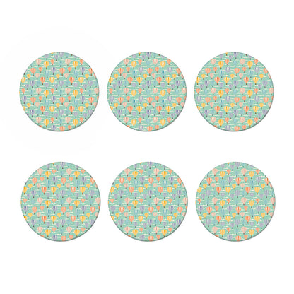Retro Air Balloon Pattern Print Coaster Set