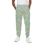 Retro Air Balloon Pattern Print Cotton Pants