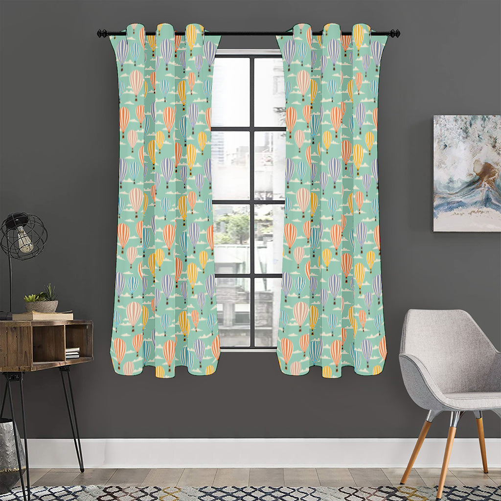Retro Air Balloon Pattern Print Curtain