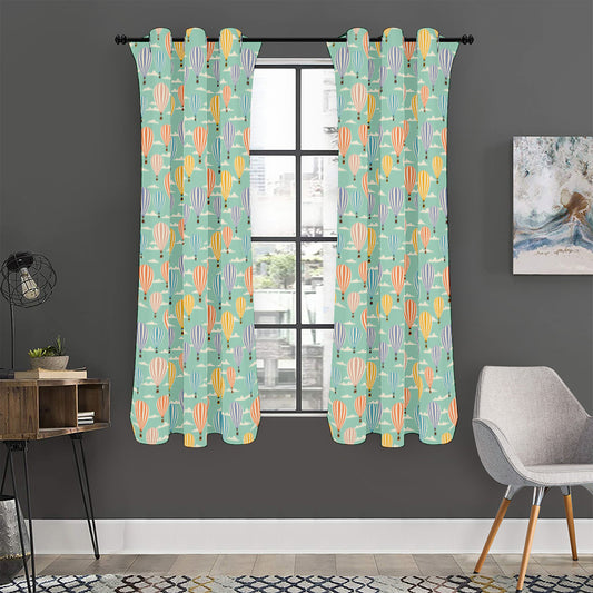Retro Air Balloon Pattern Print Curtain