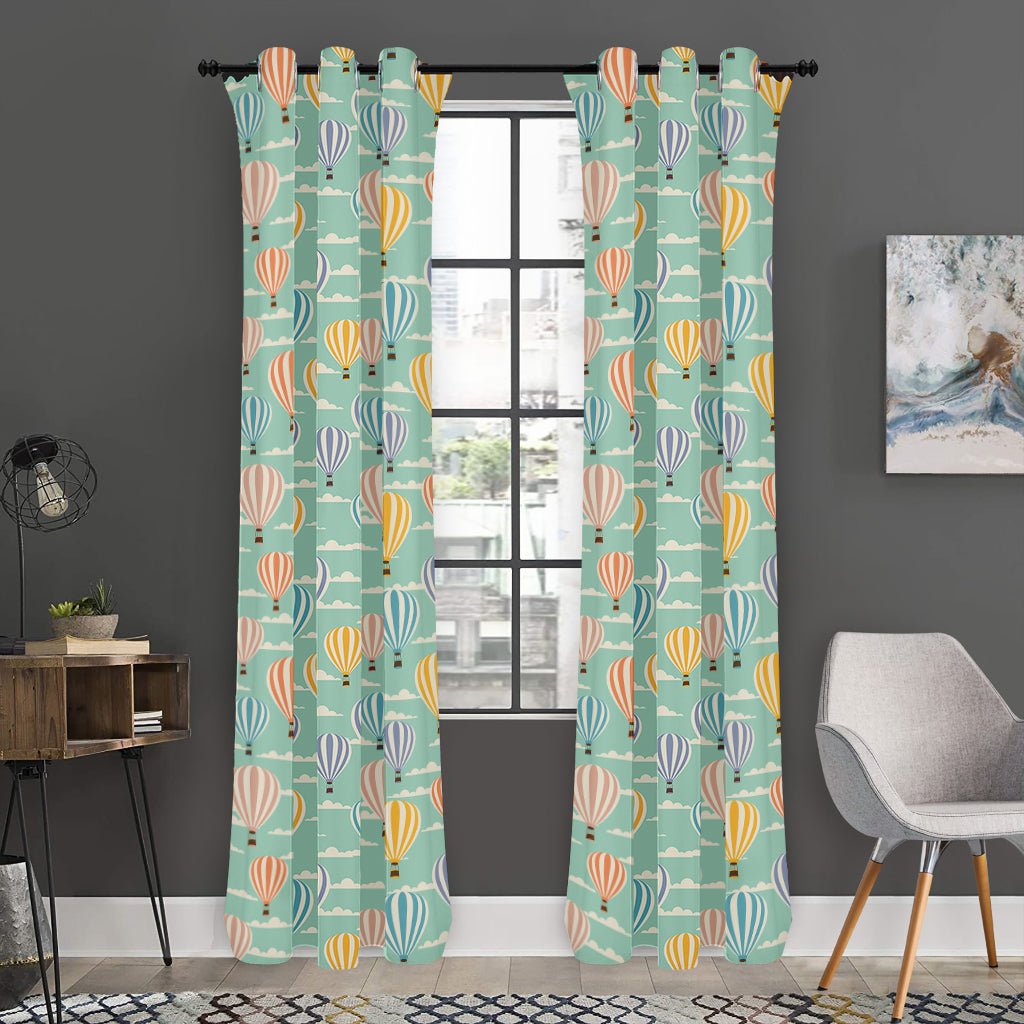 Retro Air Balloon Pattern Print Curtain
