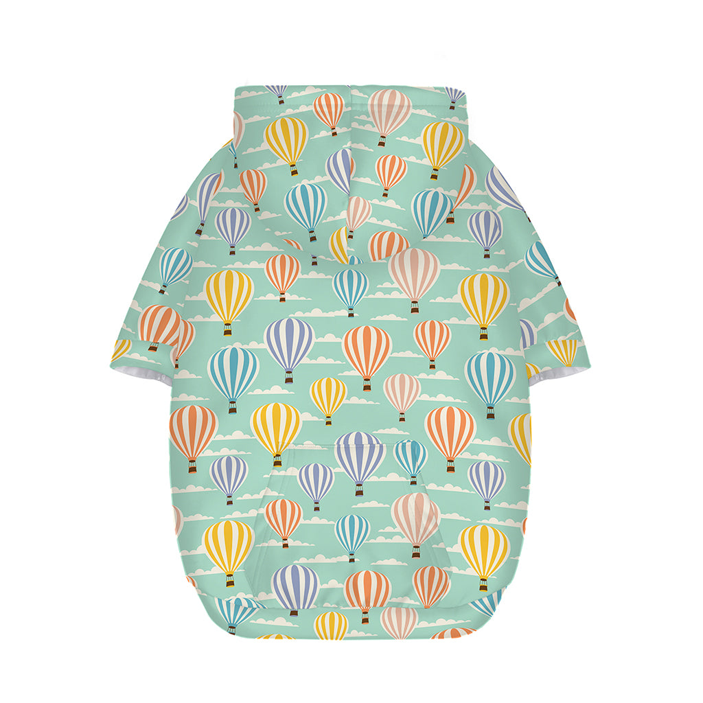 Retro Air Balloon Pattern Print Dog Zip Up Hoodie