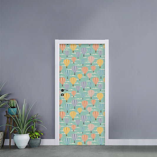 Retro Air Balloon Pattern Print Door Sticker
