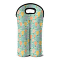 Retro Air Balloon Pattern Print Double Neoprene Wine Tote