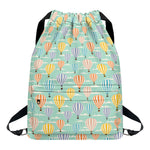 Retro Air Balloon Pattern Print Drawstring Backpack
