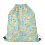 Retro Air Balloon Pattern Print Drawstring Bag