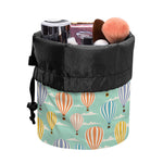 Retro Air Balloon Pattern Print Drawstring Makeup Bag
