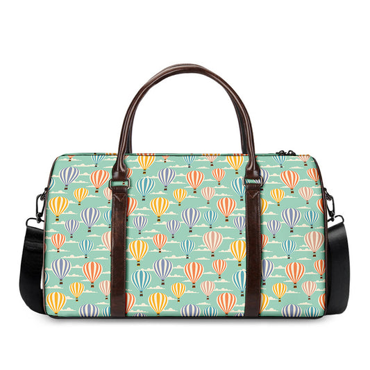 Retro Air Balloon Pattern Print Duffle Bag