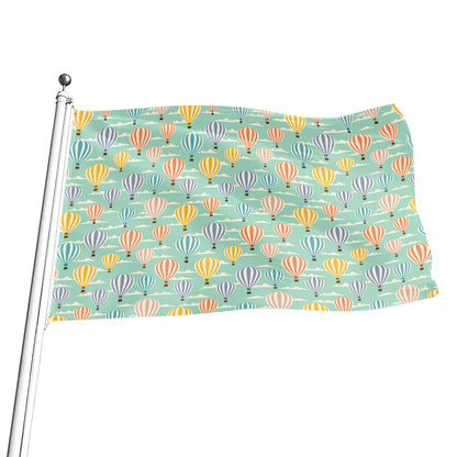 Retro Air Balloon Pattern Print Flag