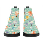 Retro Air Balloon Pattern Print Flat Ankle Boots