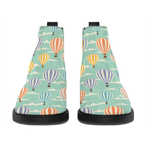 Retro Air Balloon Pattern Print Flat Ankle Boots