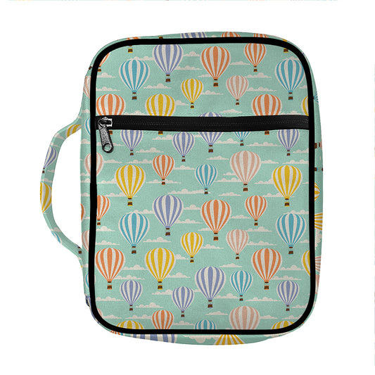 Retro Air Balloon Pattern Print Front Pocket Bible Bag
