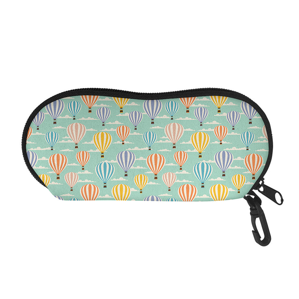 Retro Air Balloon Pattern Print Glasses Case