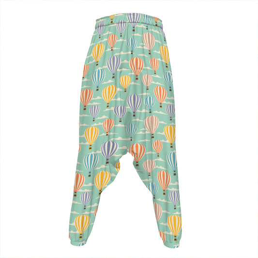 Retro Air Balloon Pattern Print Hammer Pants