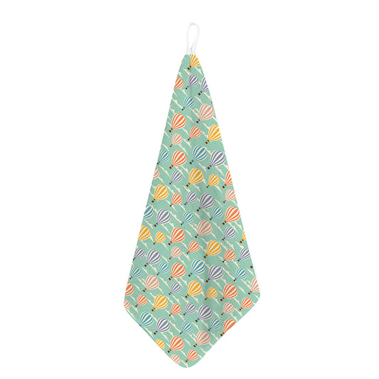 Retro Air Balloon Pattern Print Hand Towel