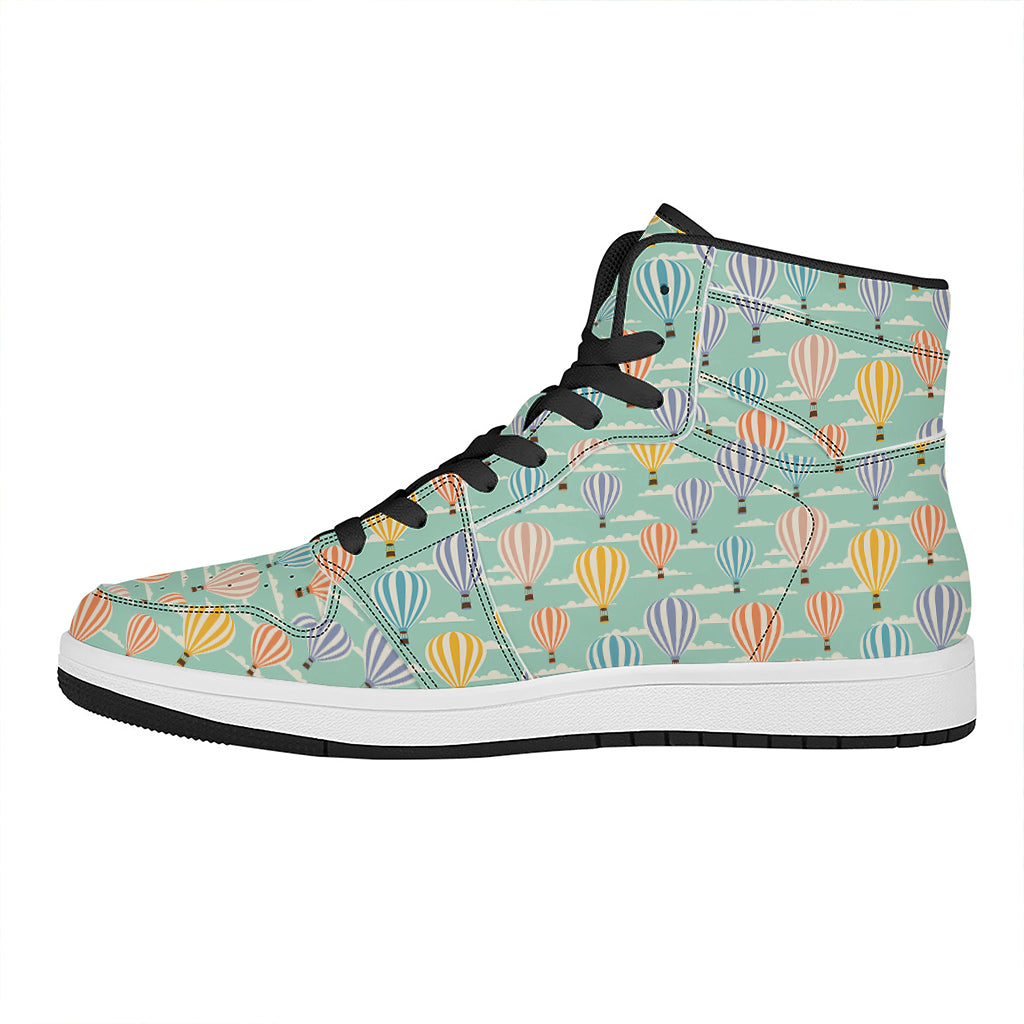 Retro Air Balloon Pattern Print High Top Leather Sneakers