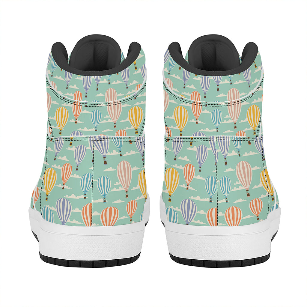 Retro Air Balloon Pattern Print High Top Leather Sneakers