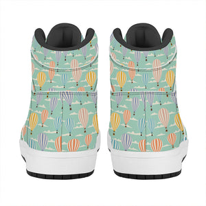 Retro Air Balloon Pattern Print High Top Leather Sneakers