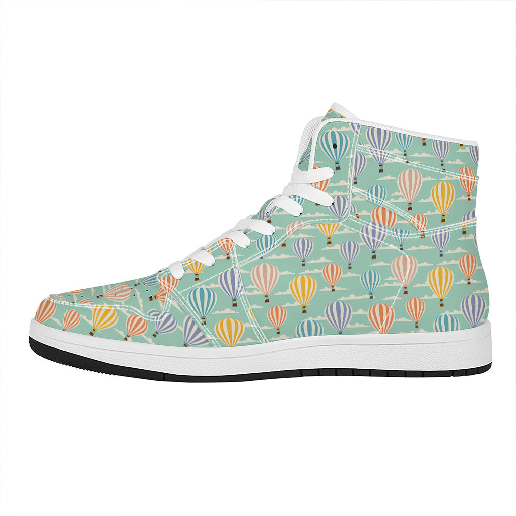 Retro Air Balloon Pattern Print High Top Leather Sneakers