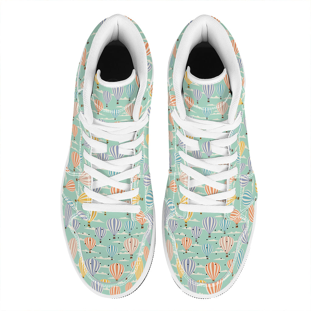 Retro Air Balloon Pattern Print High Top Leather Sneakers