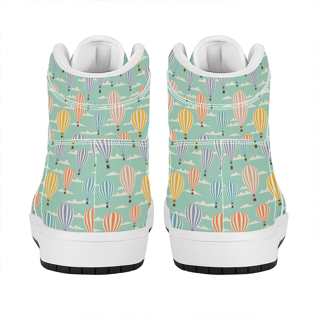 Retro Air Balloon Pattern Print High Top Leather Sneakers