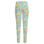 Retro Air Balloon Pattern Print High-Waisted Pocket Leggings