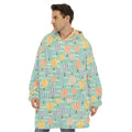 Retro Air Balloon Pattern Print Hoodie Blanket