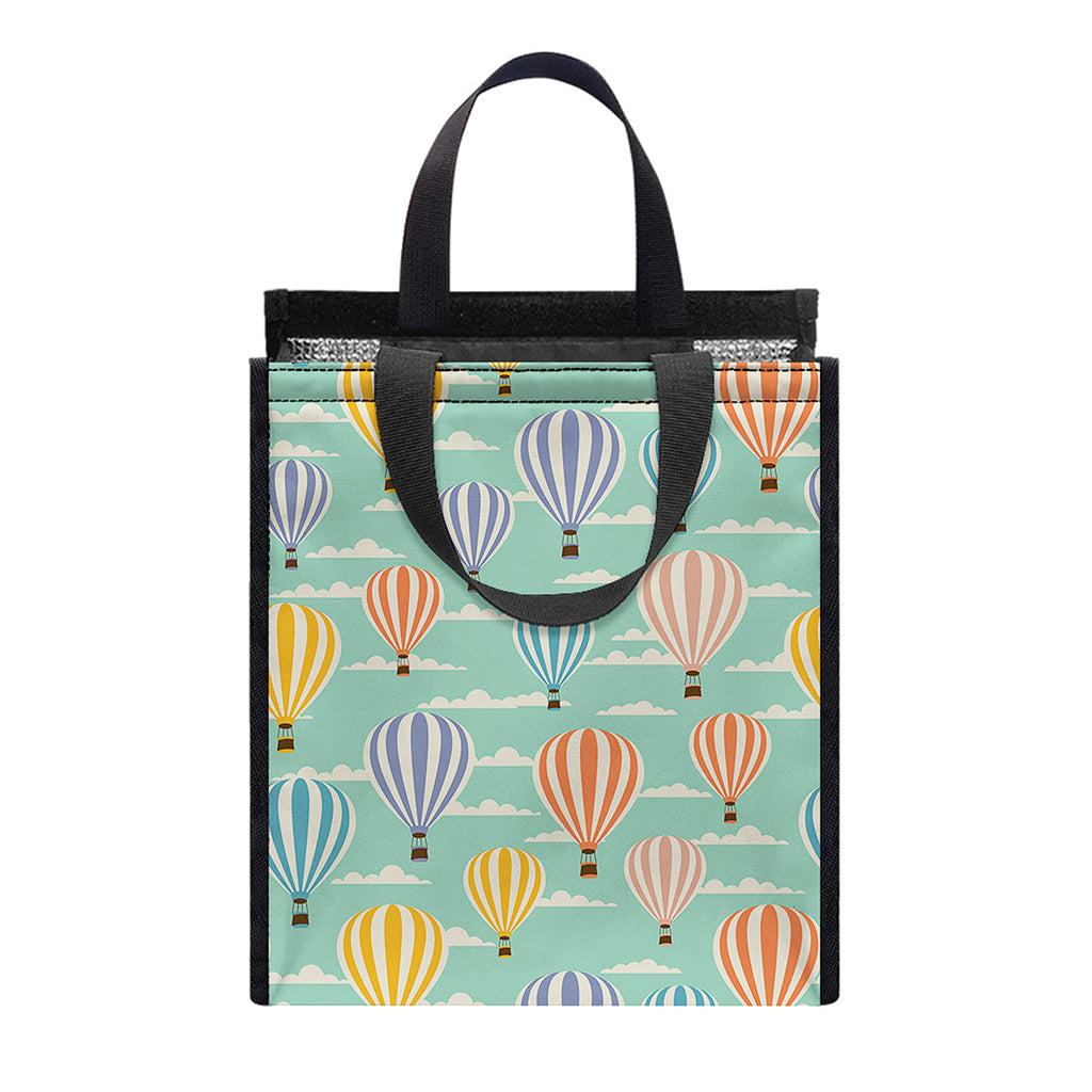Retro Air Balloon Pattern Print Insulated Lunch Tote