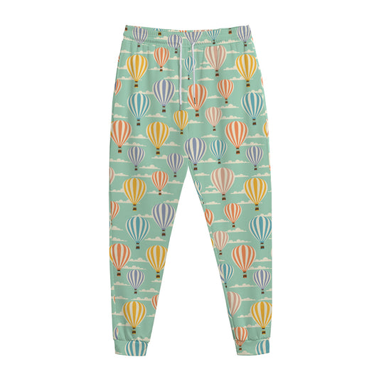Retro Air Balloon Pattern Print Jogger Pants