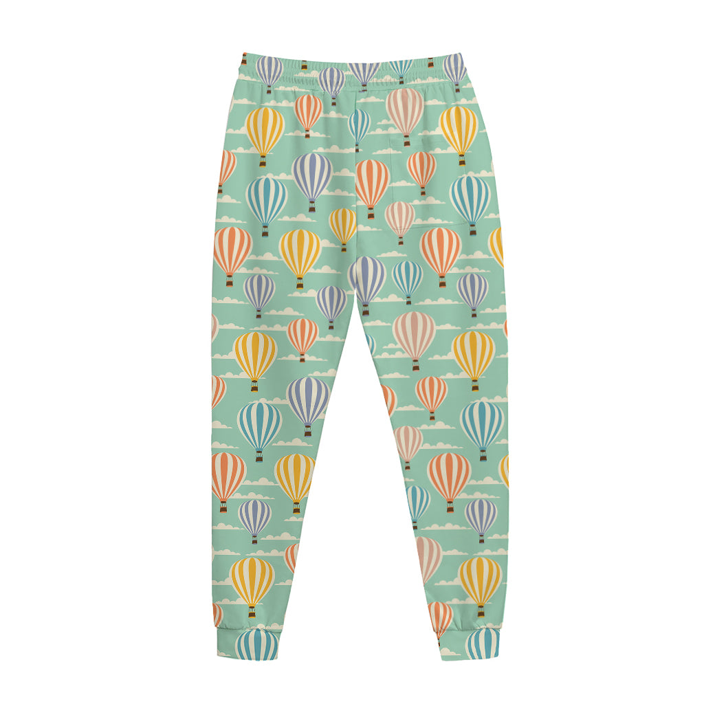 Retro Air Balloon Pattern Print Jogger Pants
