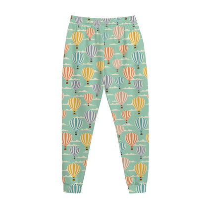 Retro Air Balloon Pattern Print Jogger Pants