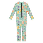 Retro Air Balloon Pattern Print Jumpsuit