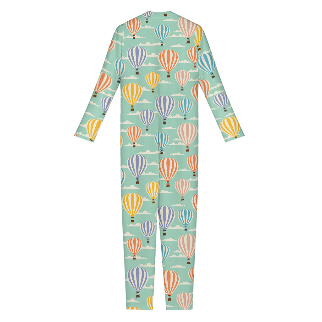 Retro Air Balloon Pattern Print Jumpsuit