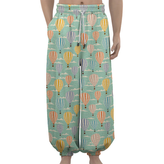 Retro Air Balloon Pattern Print Lantern Pants