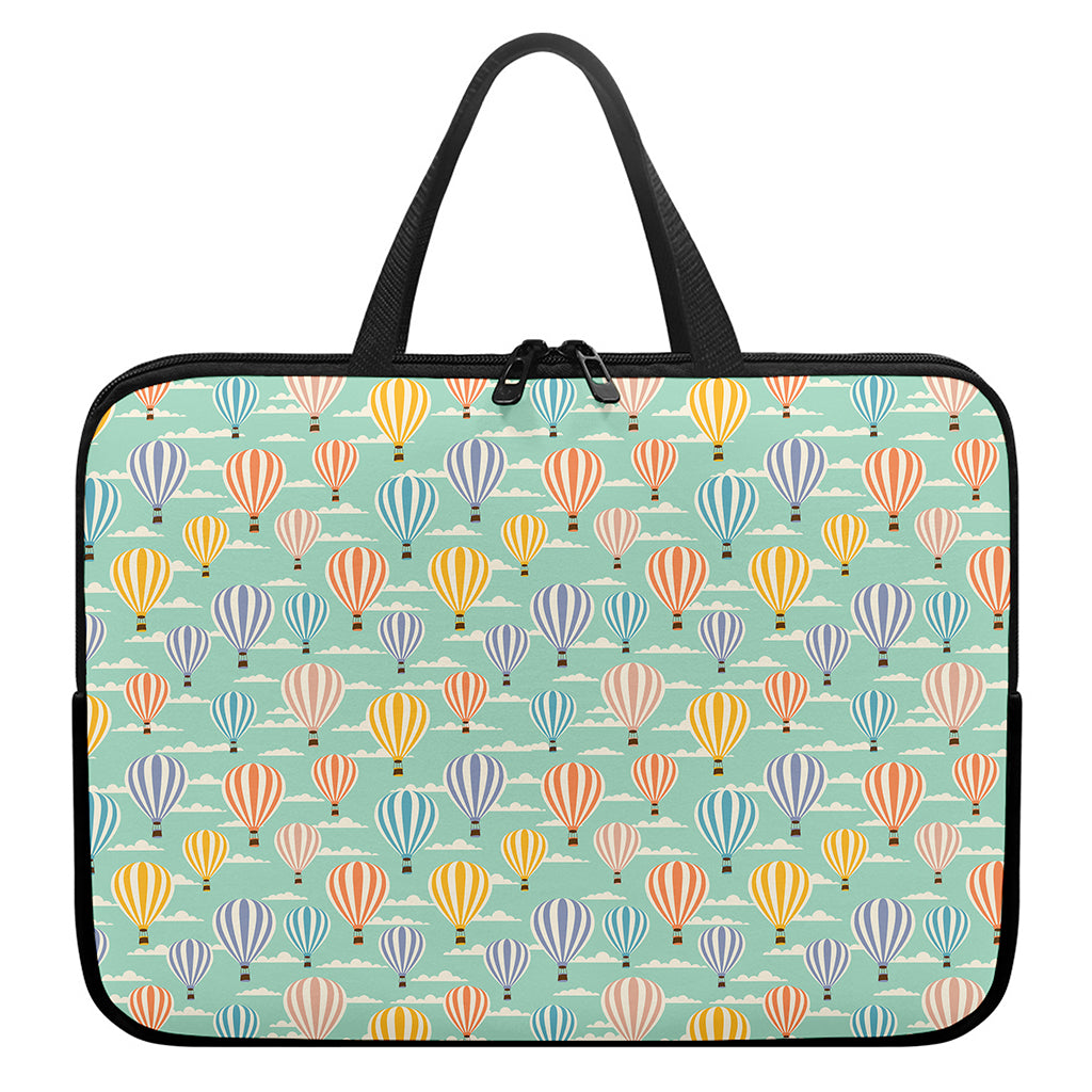 Retro Air Balloon Pattern Print Laptop Sleeve With Handle