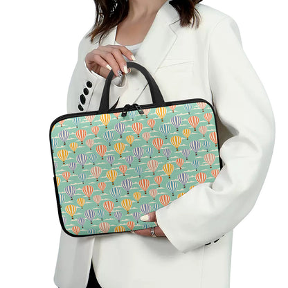 Retro Air Balloon Pattern Print Laptop Sleeve With Handle