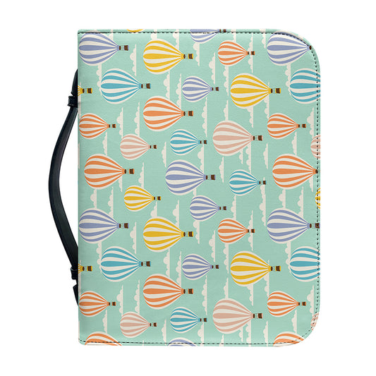Retro Air Balloon Pattern Print Leather Bible Cover
