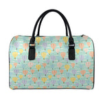 Retro Air Balloon Pattern Print Leather Duffle Bag