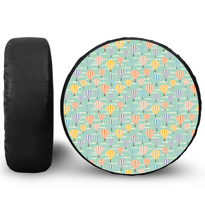 Retro Air Balloon Pattern Print Leather Spare Tire Cover