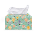 Retro Air Balloon Pattern Print Leather Tissue Box Cover