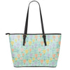 Retro Air Balloon Pattern Print Leather Tote Bag