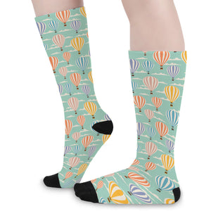 Retro Air Balloon Pattern Print Long Socks