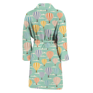 Retro Air Balloon Pattern Print Men's Bathrobe